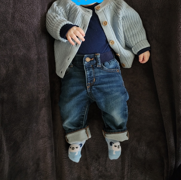 Blue Knit Button-Up Cardigan - Picture 2 of 2